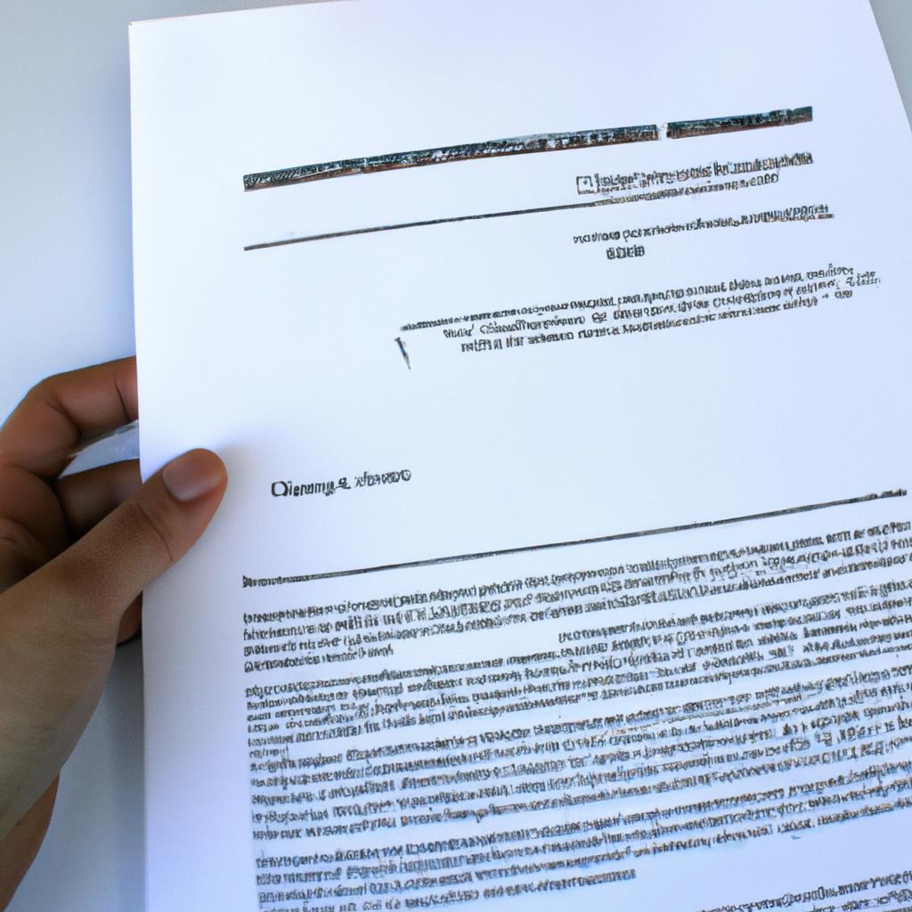 Person reading employment contract document