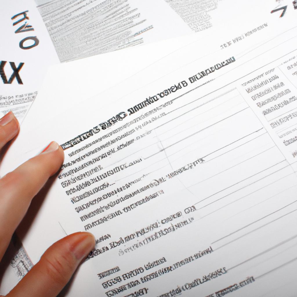 Person reading tax documents