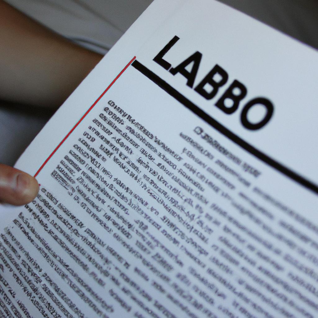 Person reading labor laws document
